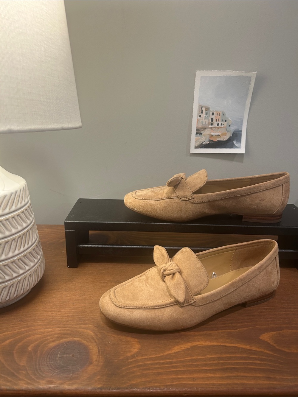 J. Crew Women's Suede Knot Loafers in Beige - Picture 1 of 3